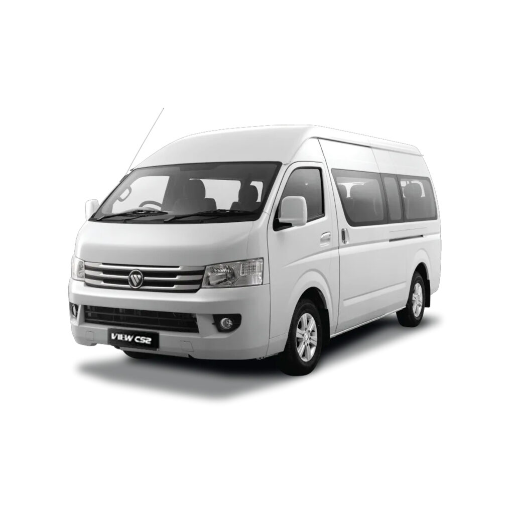 Standard van for affordable hourly or daily rental with driver.