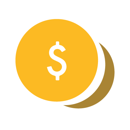 Dollar icon for transparent, budget-friendly pricing.