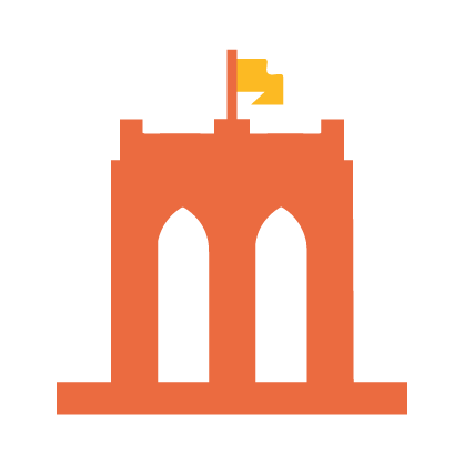 Landmark icon symbolising flexible route in City Tour with Itinerary