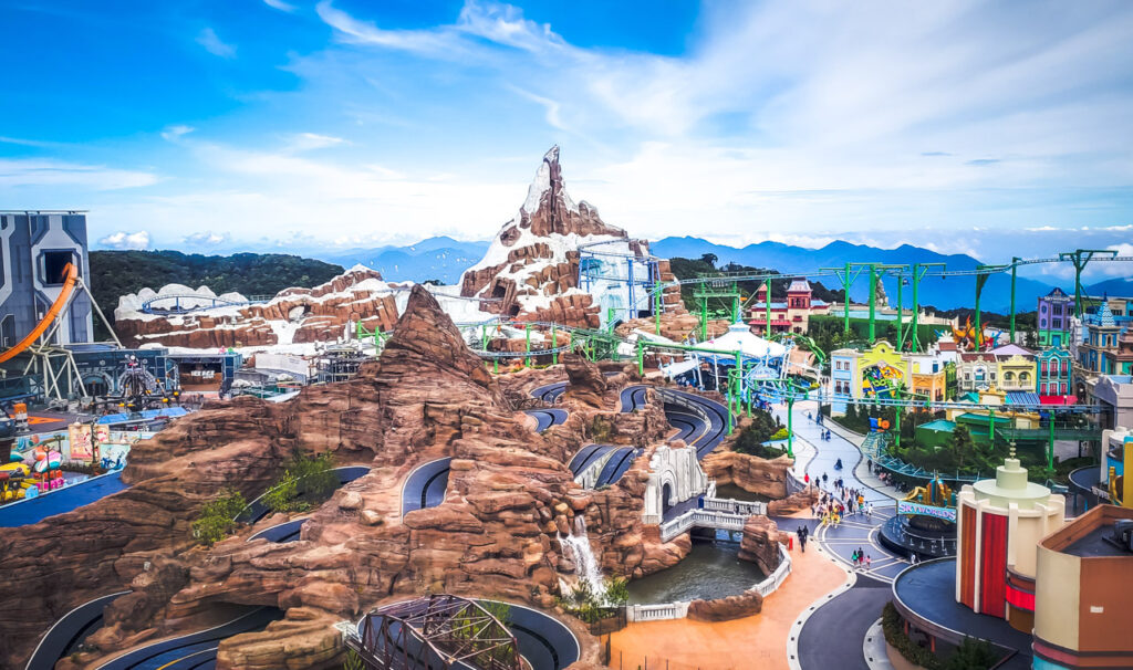 Aerial view of Genting SkyWorlds theme park.